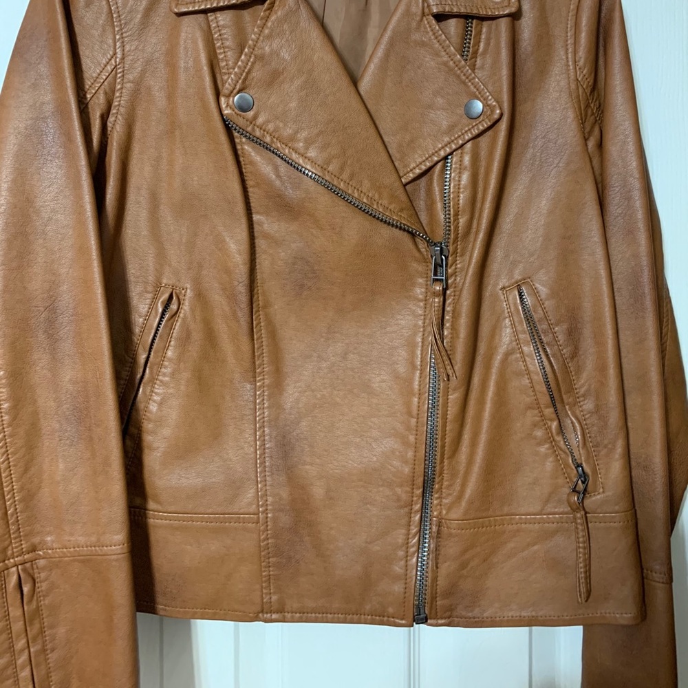 Camel Leather Jacket - image 3